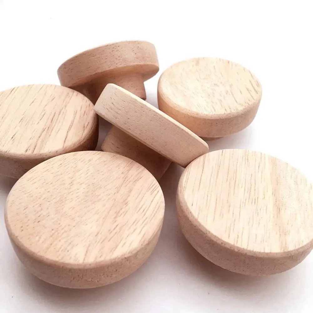 10/20pcs Home Accessory 50x25mm Natural Wood Bedroom Furniture Handles Round Pull Knobs For Drawer Shoebox Cupboard Cabinet Door |
