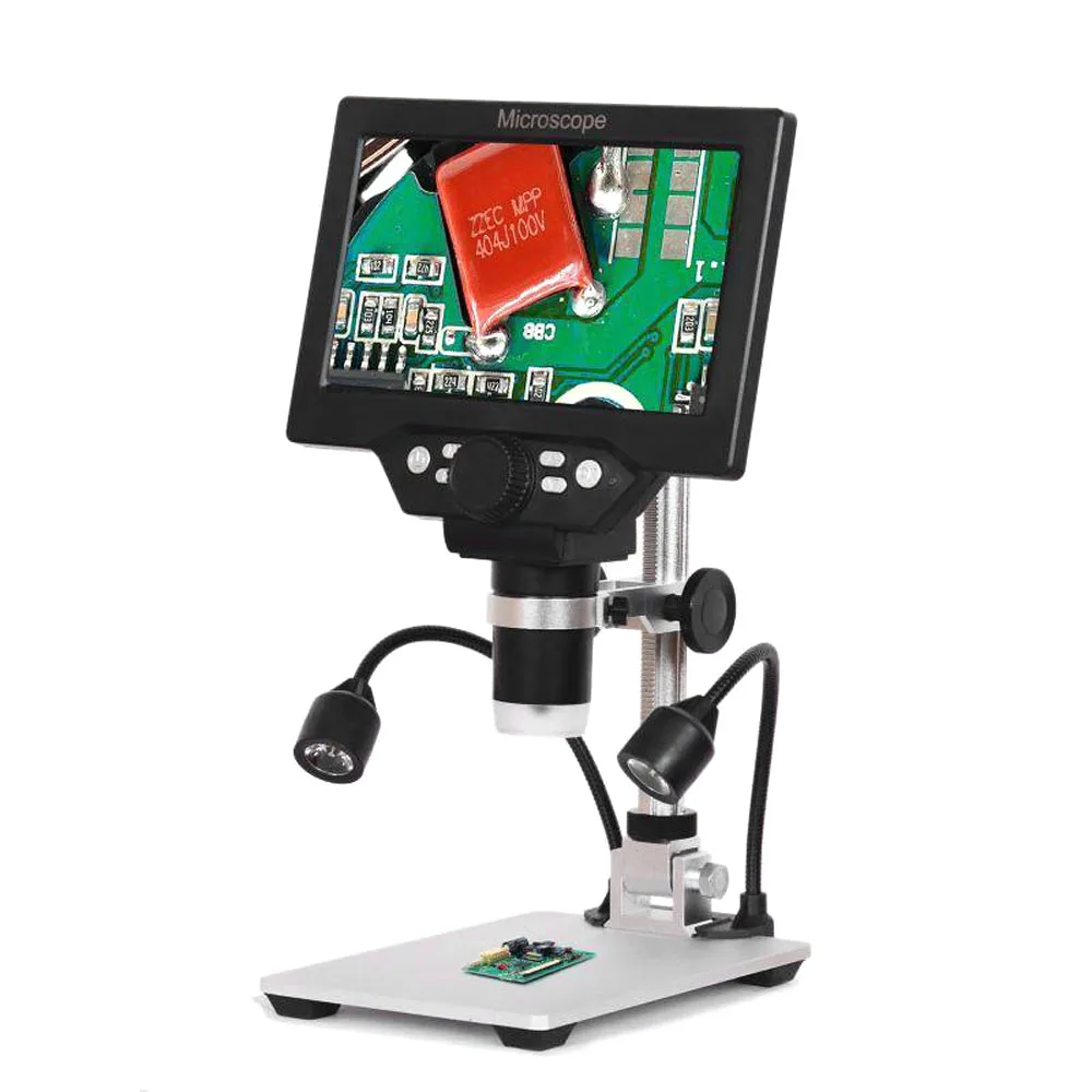 

Цифровой микроскоп G1200, 7-дюймовый большой цветной экран, большая база, ЖК-дисплей, 12MP 1-1200X, лупа непрерывного усиления