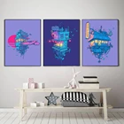 Космическая обеденная пончики рамен Tacos мультфильм холст настенная живопись будущее плакат принты настенные картины для детской комнаты Детская комната Декор