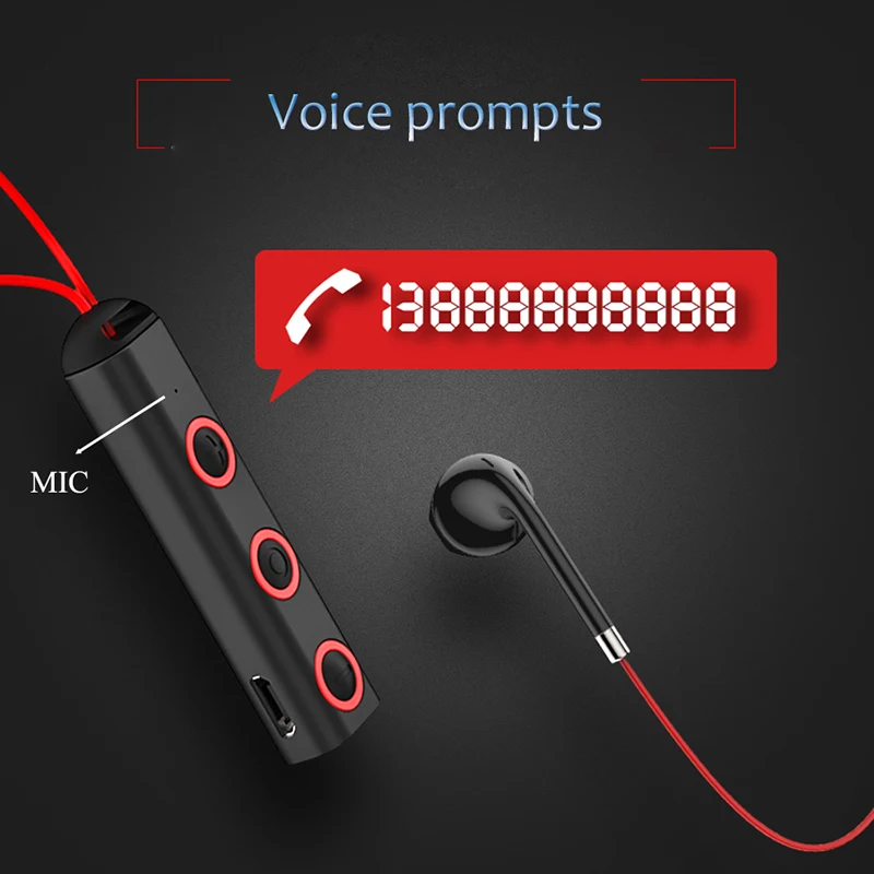 Магнитные Bluetooth наушники-вкладыши спортивные басовые стереонаушники с