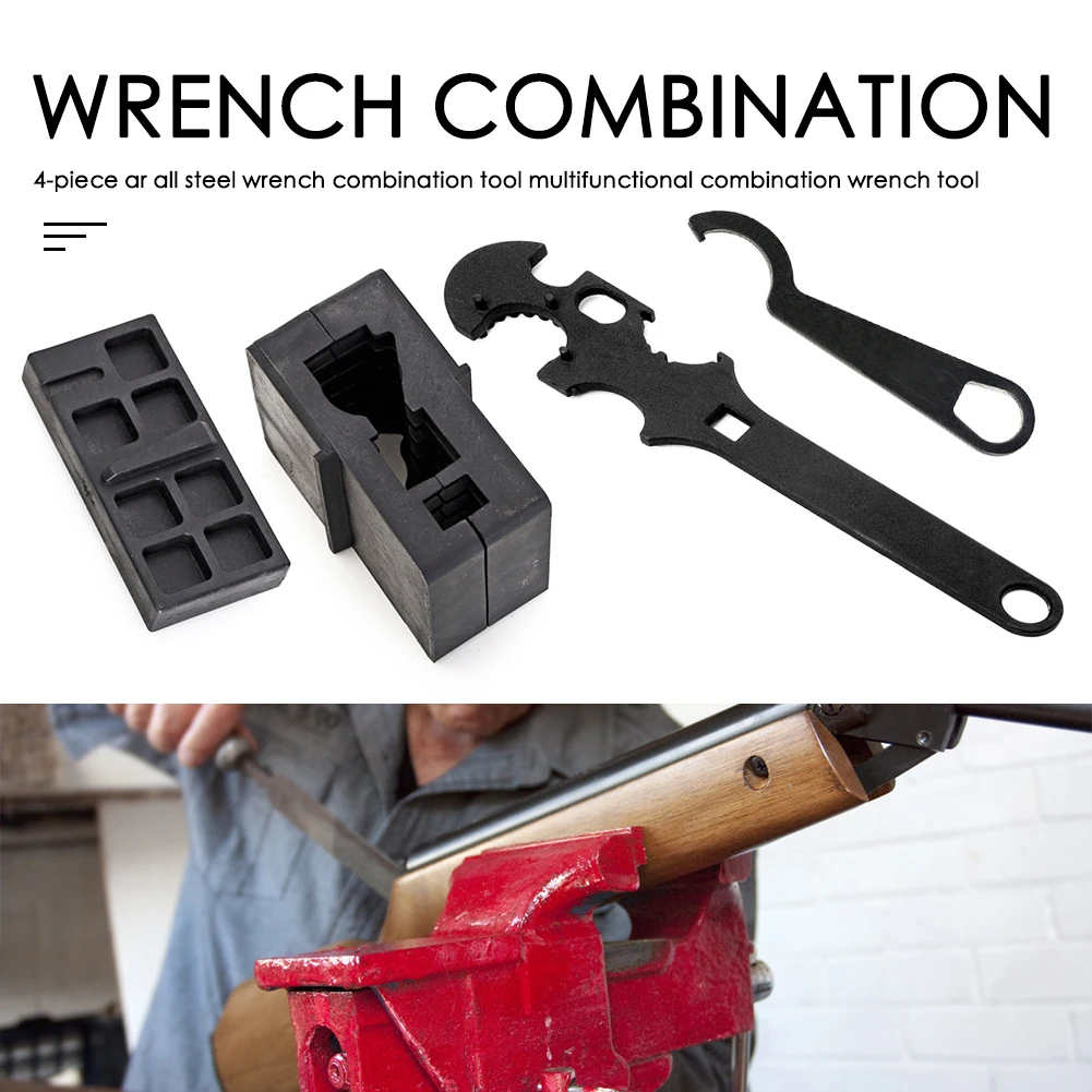 

4pcs/lot Tactical Multi Wrench Armorers Tool Wrench Hand Guard Barrel Removal Wrench Spanner Lower Vise Block Tools