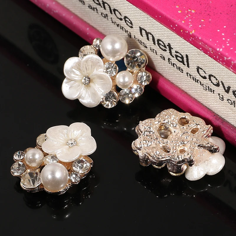 Новинка 50 шт. пуговицы стразы из смолы в форме цветка для самостоятельного