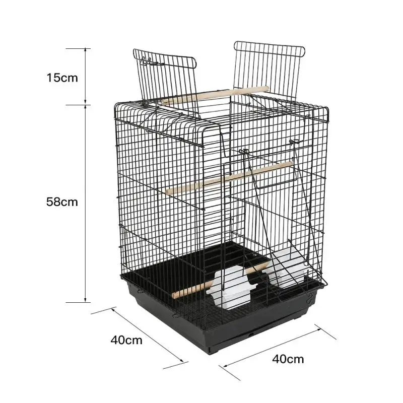 

40x40x58 Cm Iron Wire Bird Cage Cockatiel Canary Love Bird Parrot Cage With Skylight Outdoor Birdcage Nest Pet Accessories HWC