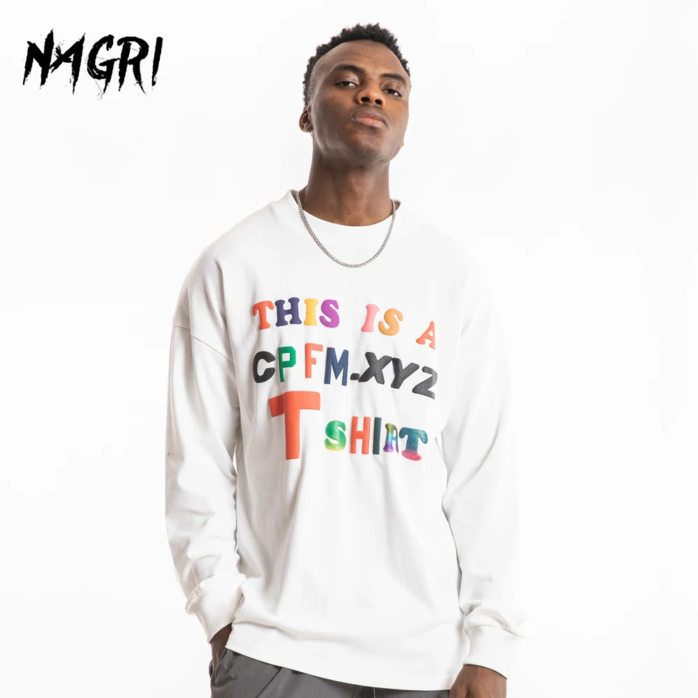 Хип хоп футболка с длинным рукавом для мужчин CPFM.XYZ буквенным принтом
