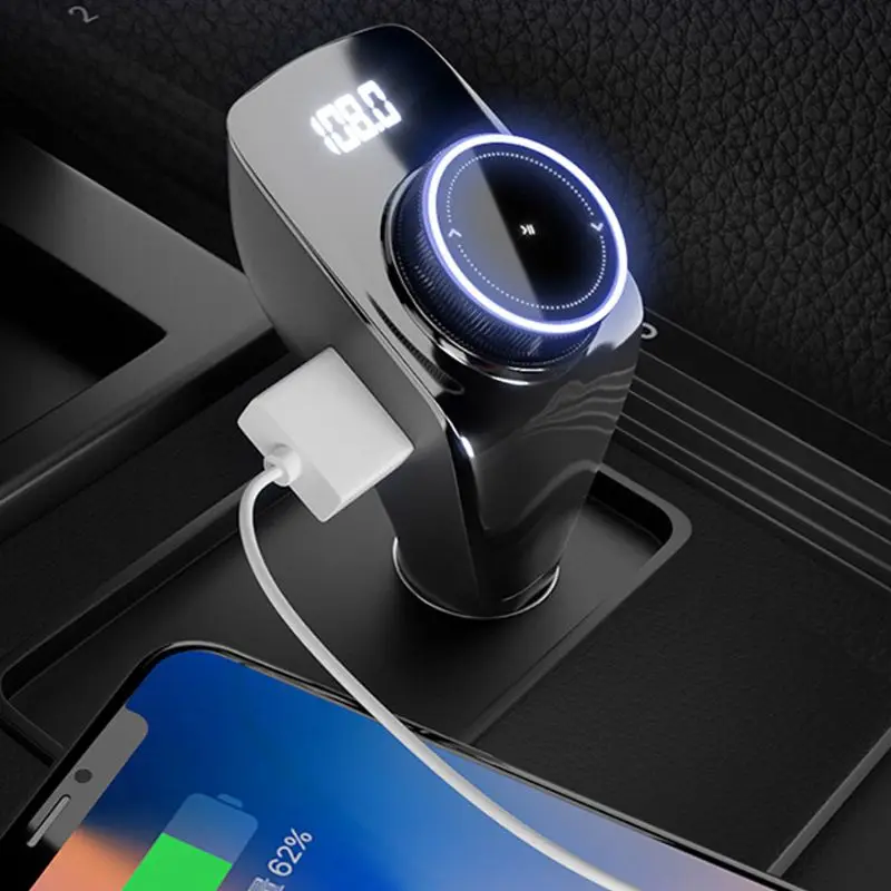 

Auto MP3 Music Player FM Transmitter Car Bluetooth Charger Support AUX U Disk