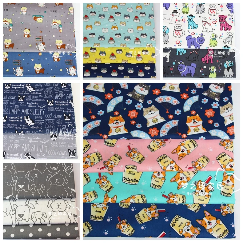 ZENGIA 50x16 0 см саржа для собаки из мультфильма 100% хлопок Ткань шитья детей стеганая