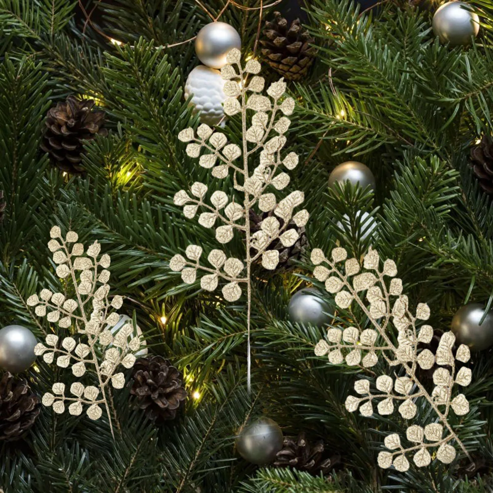 2 шт. Рождественская блестящая елка искусственные Твердые листья сделай сам