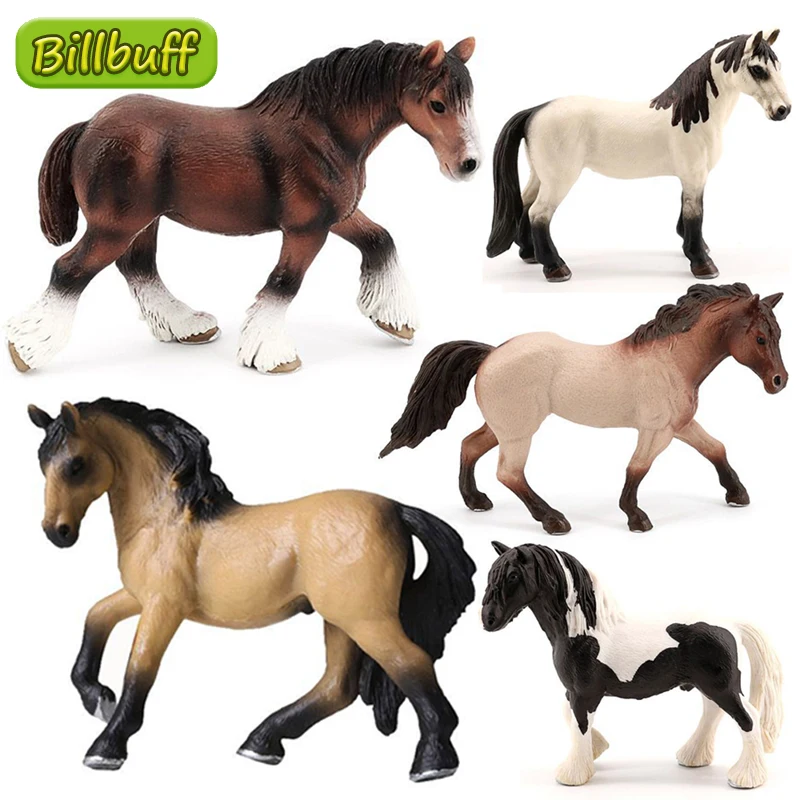 Simulation Animal Solid Horse Model Foal Horse Dark Horse Maxima Action Figures Cognition Early Education toys for Children Gift