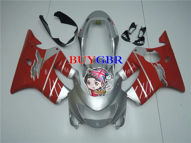 Распродажа серебристо-красные Обтекатели F4 для Honda CBR600F4 1999 2000 обтекатели ABS