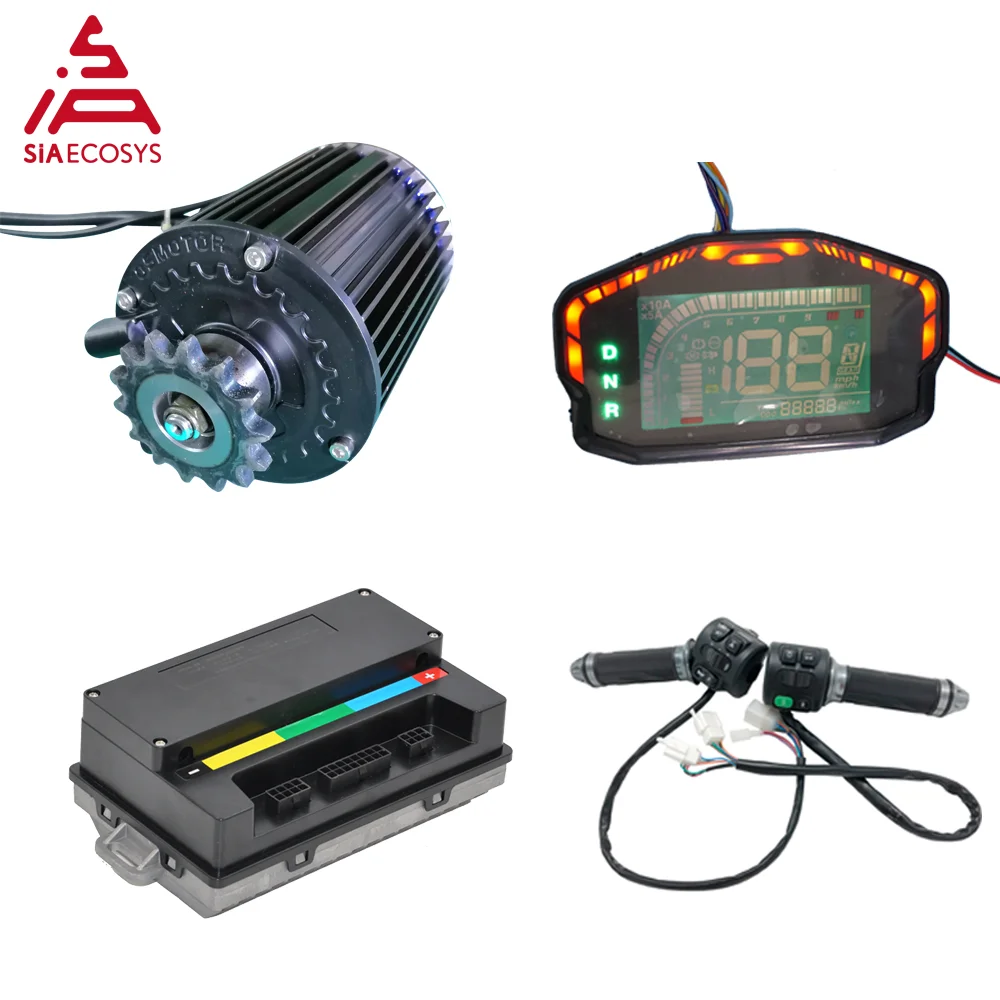 QS 1000W 72V 55KPH 428 звездочки комплекты с двигателем среднего привода контроллером EM50SP