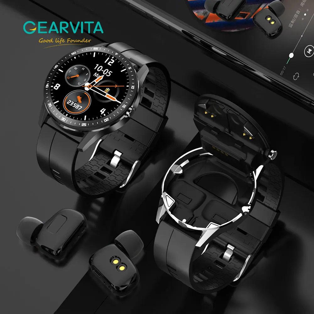 

Смарт-часы GEARVITA, TWS, с активным шумоподавлением, пульсометром и тонометром