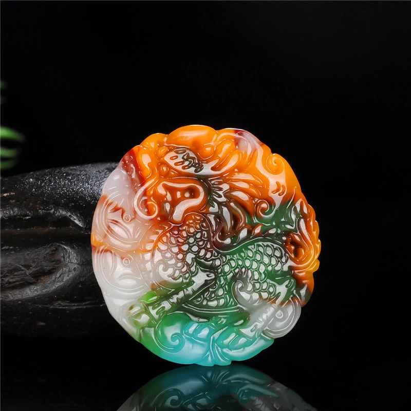 

Chinese Natural Jade Color Hand-carved Unicorn Pendant Fashion Boutique Jewelry Men and Women Multicolor Necklace Popular Gifts