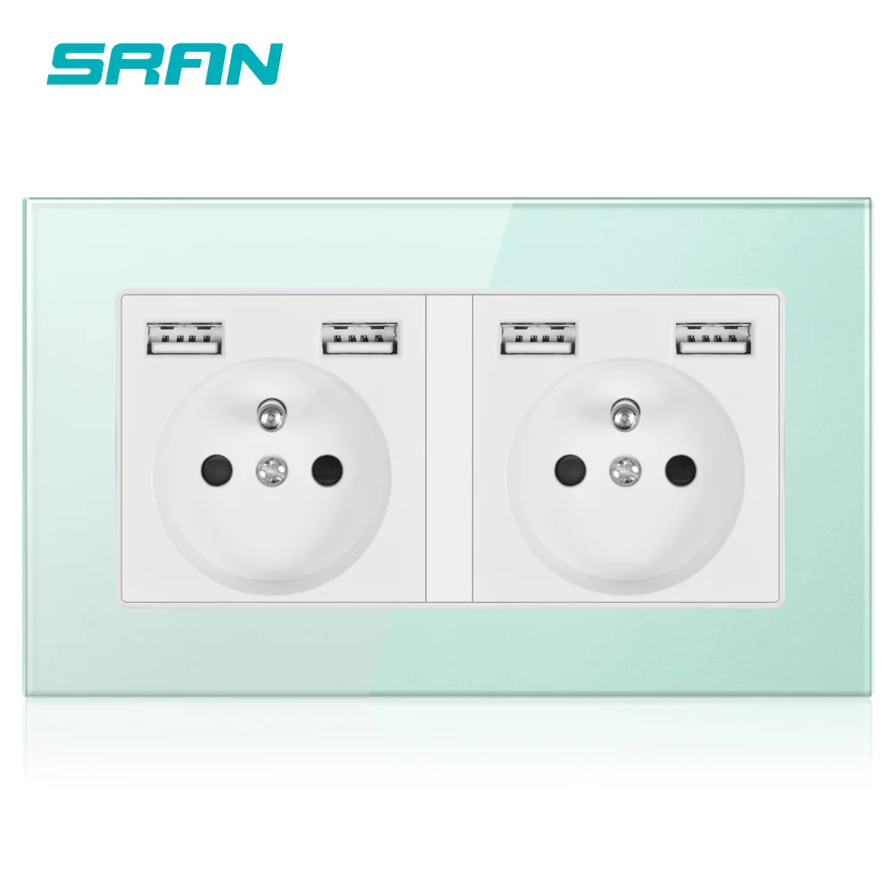 Настенная 16A французская многорозетка электрическая розетка с заземлением и usb