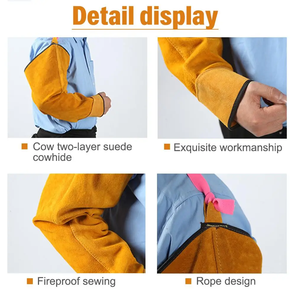 Heat Resistant Welding Arm Sleeves Button Closure Safety Work Spark Protection Guard Dropshipping |