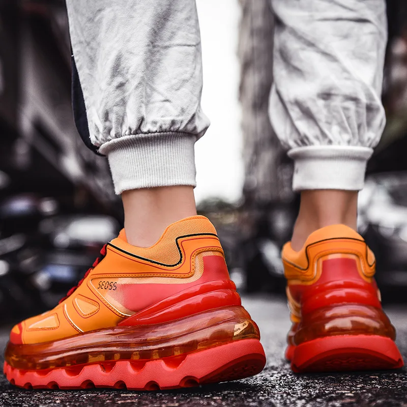 Men's Sneakers Autumn New Classic Luxury Daddy Chunky Shoes Full Palm Air Cushion Thick Soled Sports Running Shoes