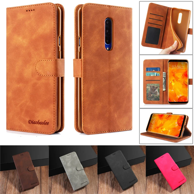 Кожаный чехол OnePlus 7 винтажный Чехол-бумажник для 7T Pro чехол-книжка с подставкой