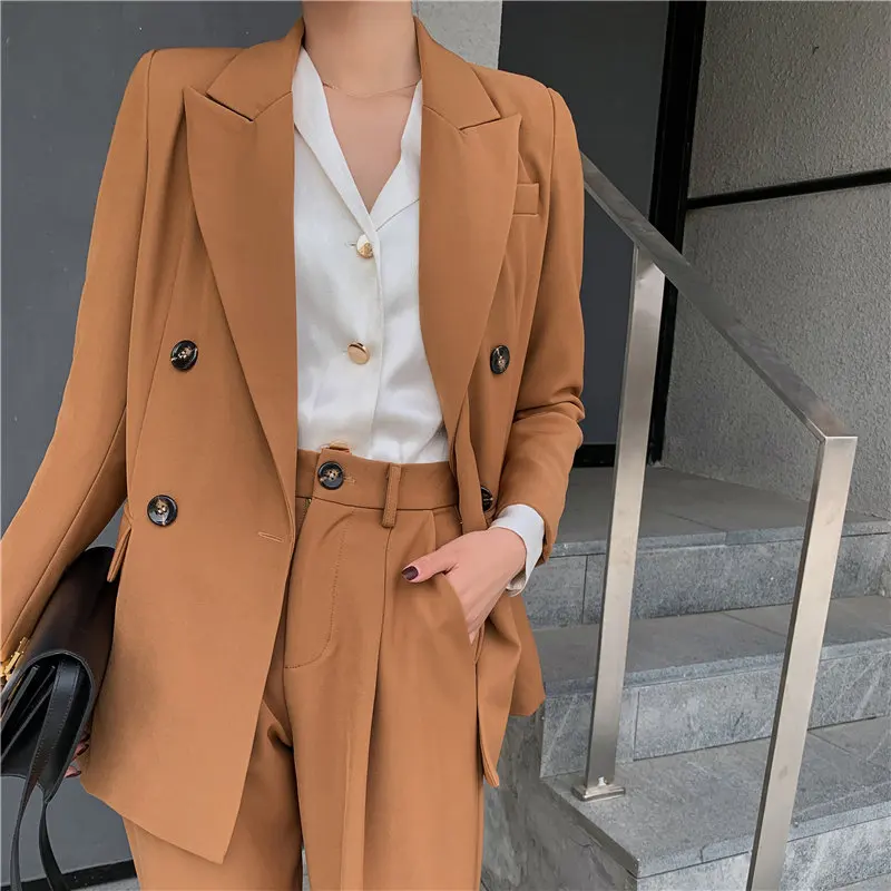 Комплект одежды HziriP из двух предметов однотонный элегантный строгий офисный