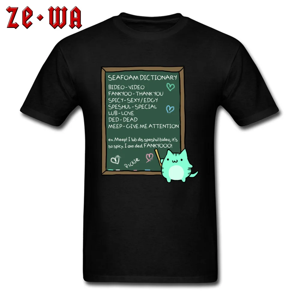 

High Quality Men T Shirts Seafoam Dictionary Design Tops & Tees 100% Cotton Fabric Short Sleeve Europe T Shirt Crew Neck