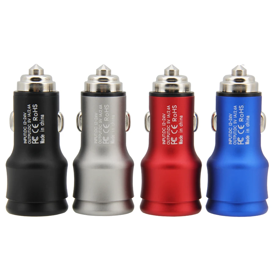 

300pcs/lot Car Charger Compatible for iPhone Samsung Redmi HTC Huawei 3.1 AMP 2-Port USB Car Charge Adapter