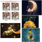 Алмазная живопись сделай сам, персонализированная картина с рисунком Маленького принца, квадратная мозаика, Круглый Алмазный крест, домашний декор