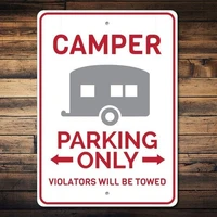 metal sign wall sign wall decorative plaque art collection camper parking only tin sign metal sign metal poster metal decor