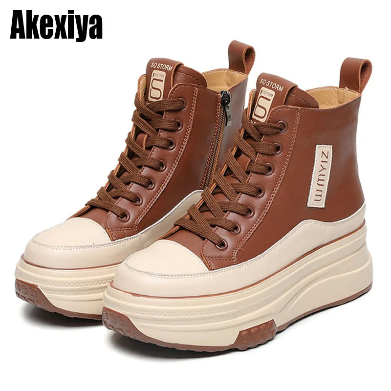 

2022 Spring Women Thick Sole Fashion Luxury Platform Boots Women's High Heels Wedge Shoes Woman Sneakers BC3104