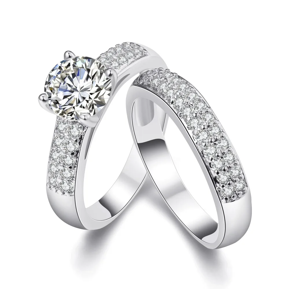 

CAR017 Fashion 925 Sterling Silver Zirconia stone Gold Plated Ring for women Wedding