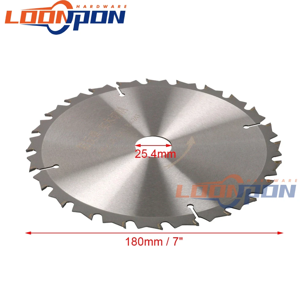 7 дюймовое полотно циркулярной пилы с режущим диском 24T для деревообработки 180x25 4 x