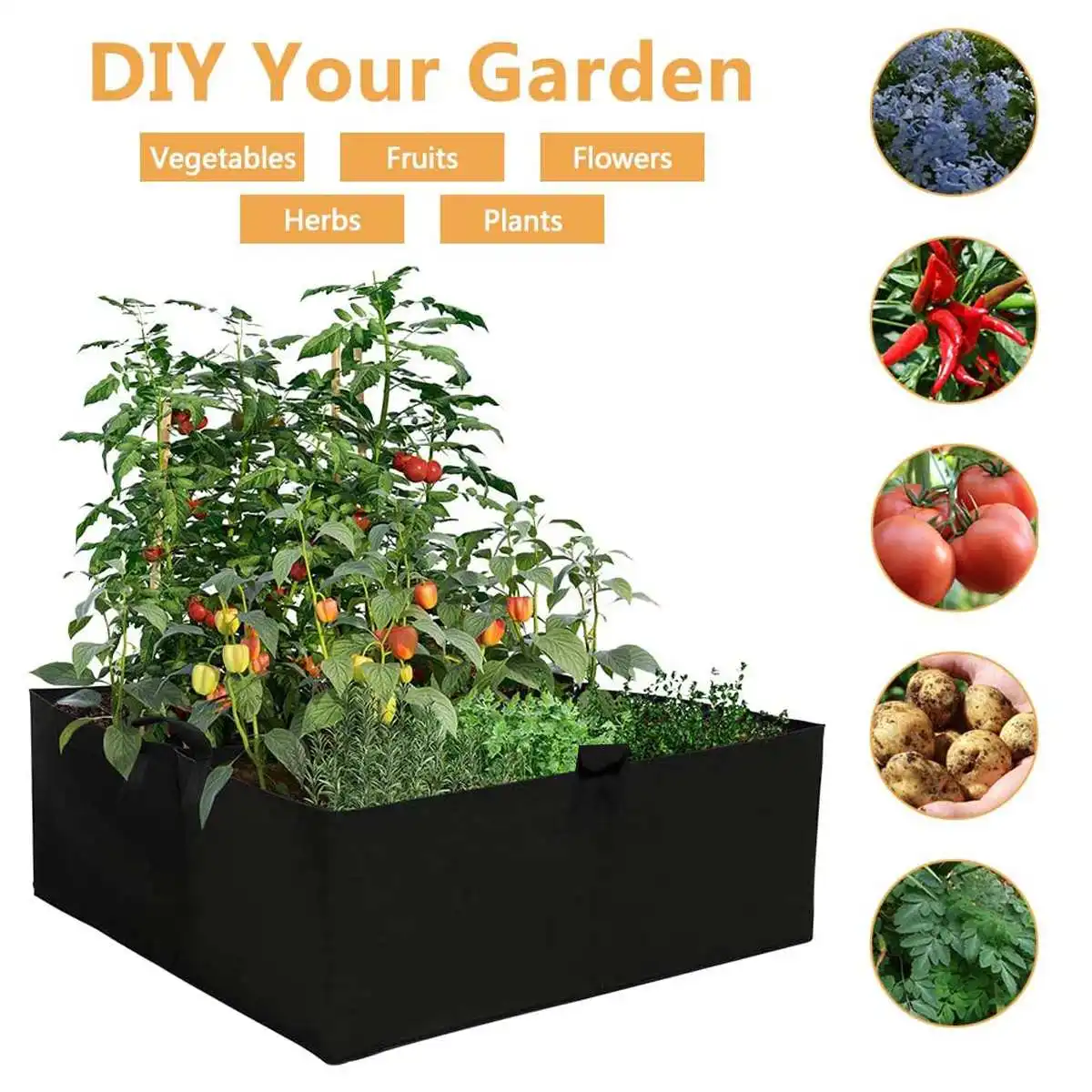 

Прямоугольный фетровый мешок для посадки, садовый контейнер для посадки, Воздухопроницаемый горшок для растений, кастрюля для декоративны...