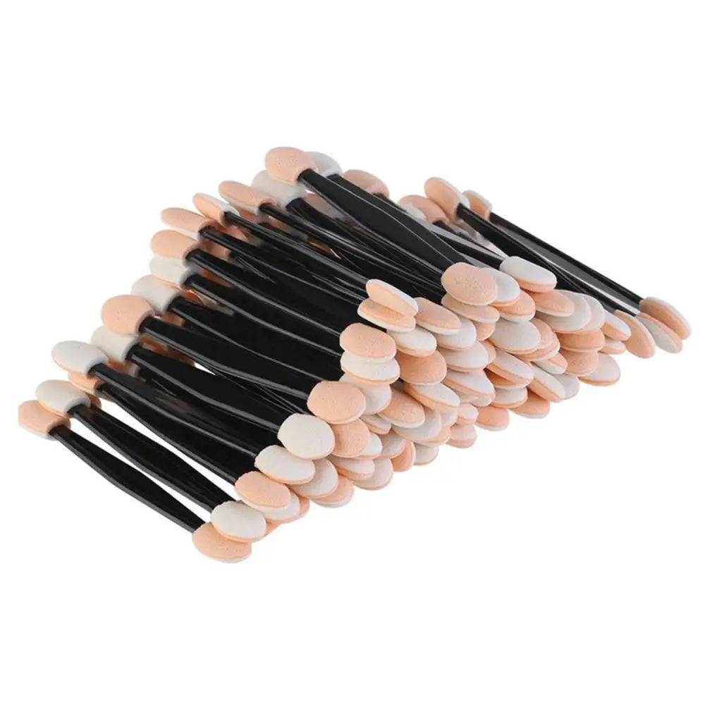 

10pcs/pack Disposable Dual Sided Eyeshadow Brush Sponge Tipped Oval Makeup Applicator Nylon Sets Make Up Eye Shadow Brushes
