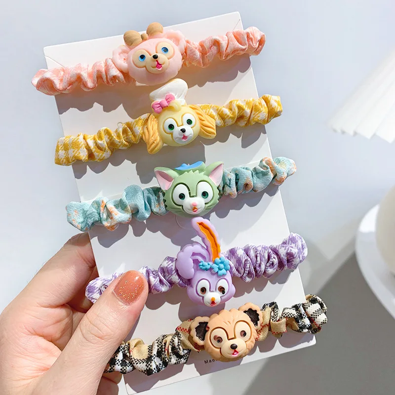 

JY 10pcs/lot Japan Cartoon Bear Rabbit Accessories Large Intestine Circle Hair Rope Hair Loop TY03