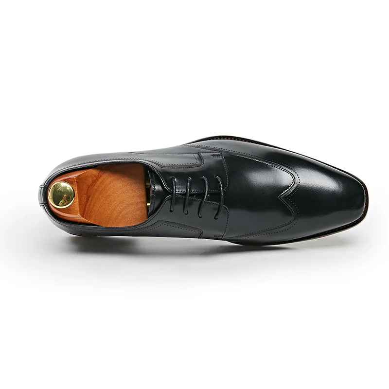 

Men Genuine Leather Casual Shoes Business Dress Banquet Suit Shoes Men Brand Brogue Wedding Oxford Shoes For Men Black Brown