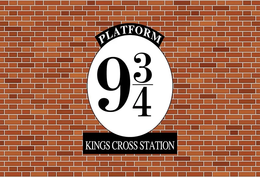 

7x5FT Express Bricks Wall London Kings Cross Station Platform 9-3/4 Custom Photo Studio Backdrop Backgrounds Vinyl 220cm x 150cm