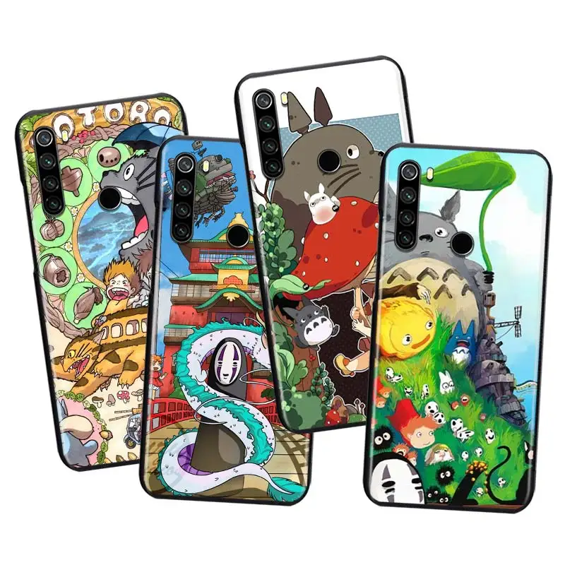

Totoro Anime Studio Ghibli Soft TPU For Xiaomi Redmi Note10 10S 9T 9S 9 8T 8 7 6 5A 5 4 4X Prime Pro Max Black Phone Case