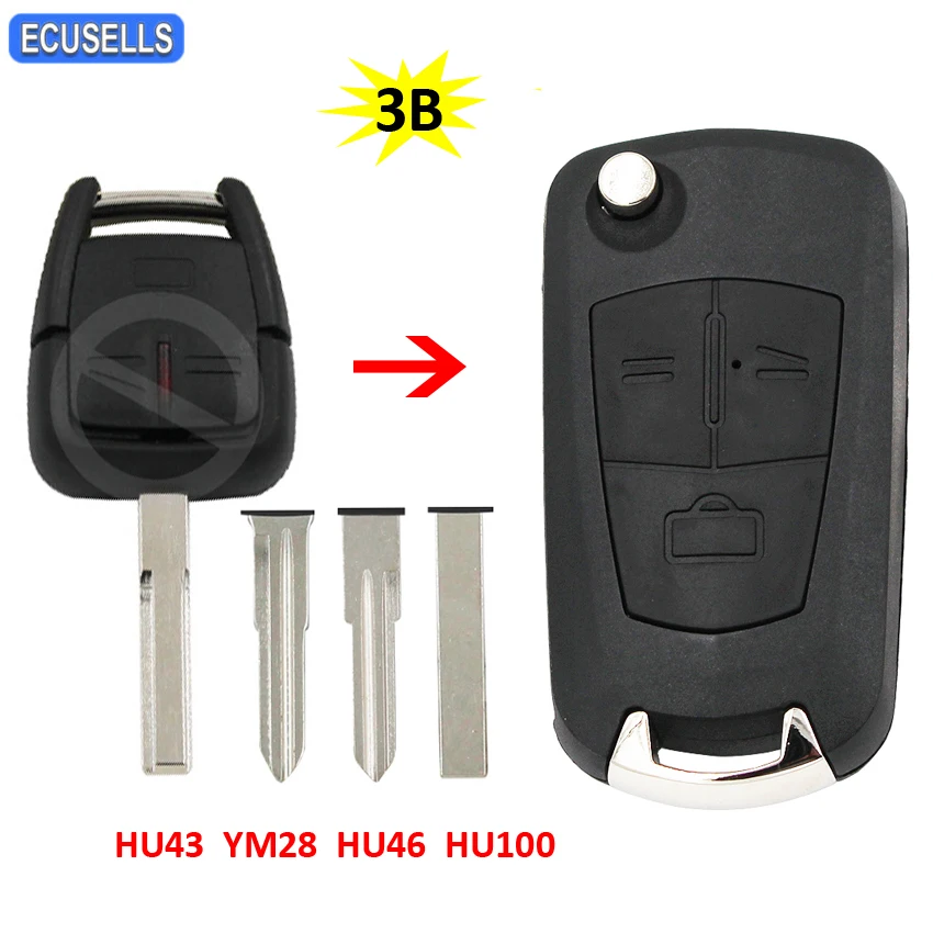 3 кнопки Складной Дистанционный автомобильный чехол для ключей корпус Opel Vectra Antigo