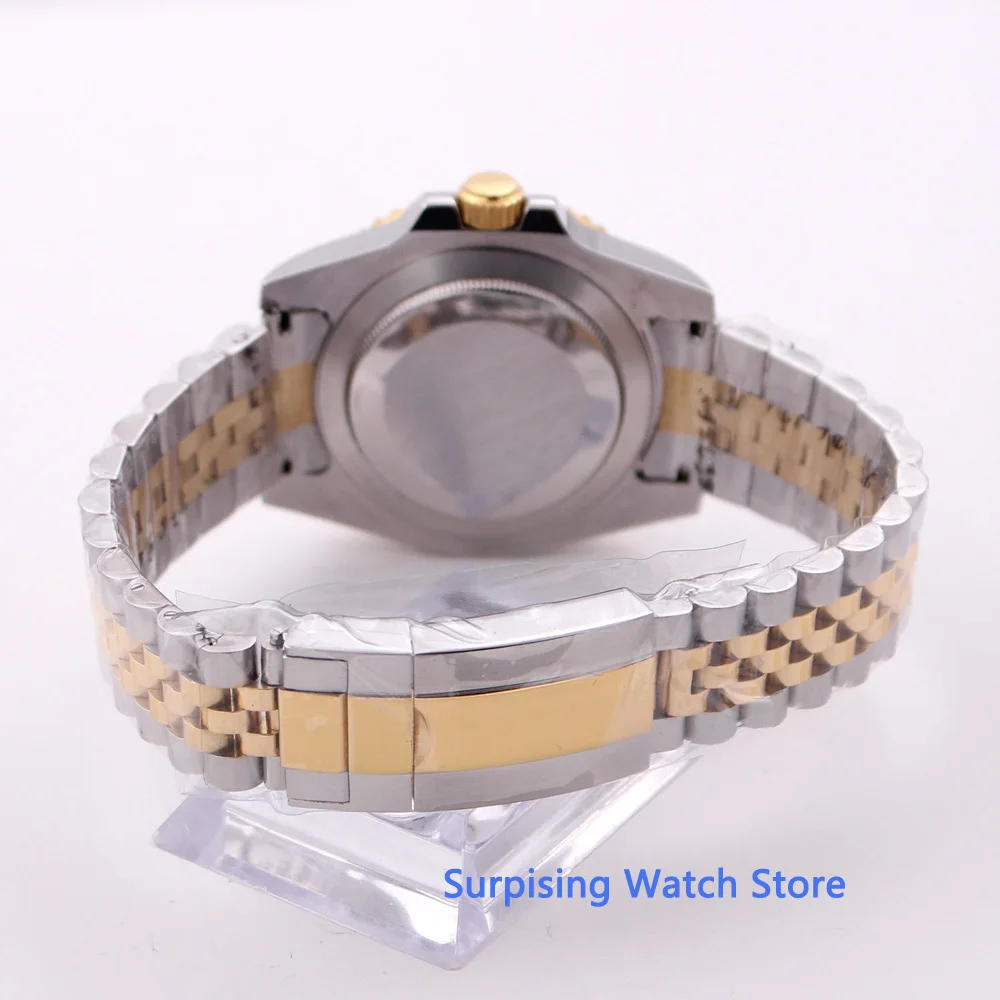 

BLIGER 40mm Sterile Solid 316L Stainless Steel Case With Stainless Band Watch Case Fit For ETA 2836 Movement
