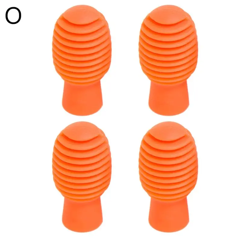 

4pcs Silicone Drum Stick Head Rubber Sleeve Drumstick Mute Dampener Percussion