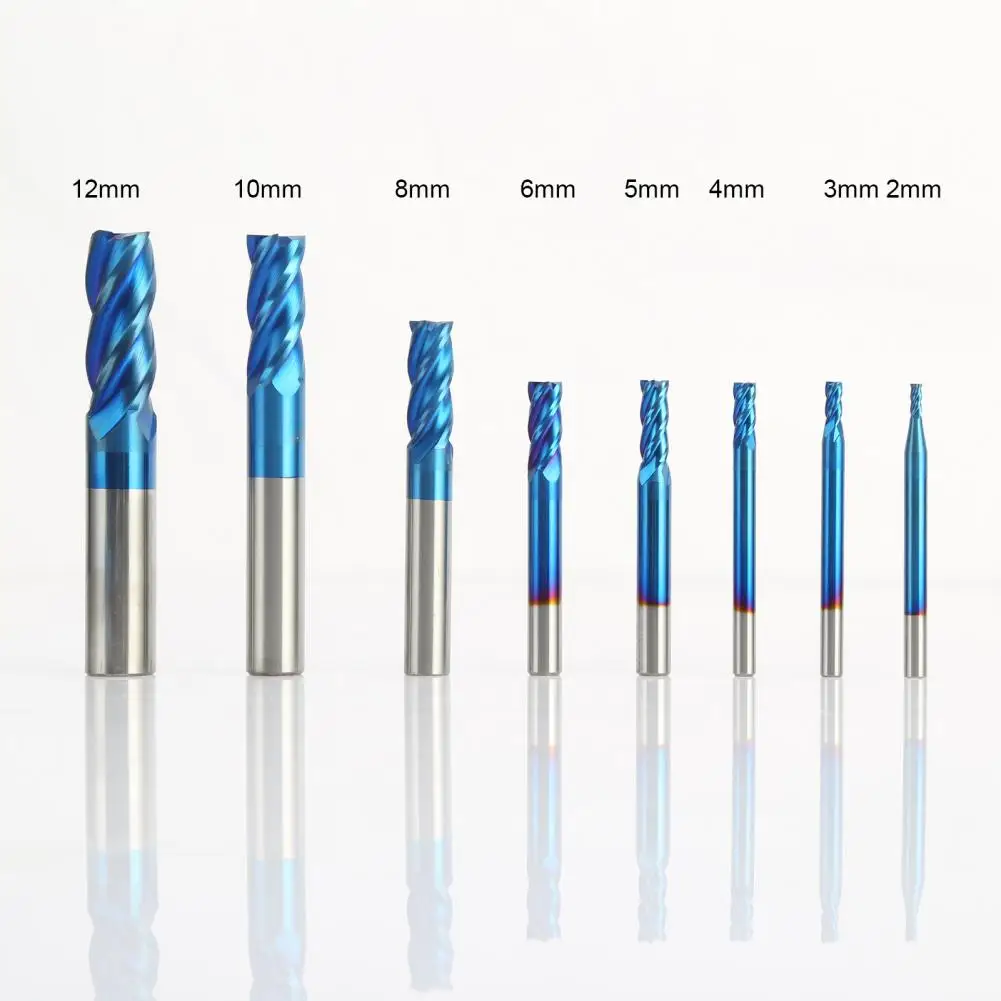 

8Pcs Milling Routers Four-edge Excellent Abrasion Resistance High Toughness Assorted Milling Cutter Kit for Metal Materials