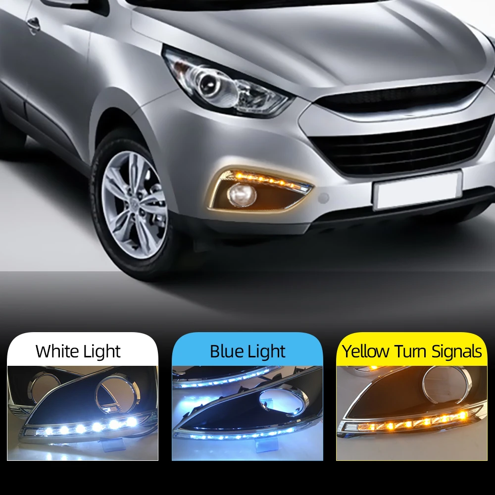 Автомобильная проблесковая 2 шт. DRL для Hyundai IX35 2010 2011 2012 2013 Противотуманные фары