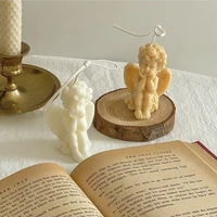 cupid little angel aromatherapy candle mold diy cake decoration plaster baking silicone mold resin molds candle making supplies