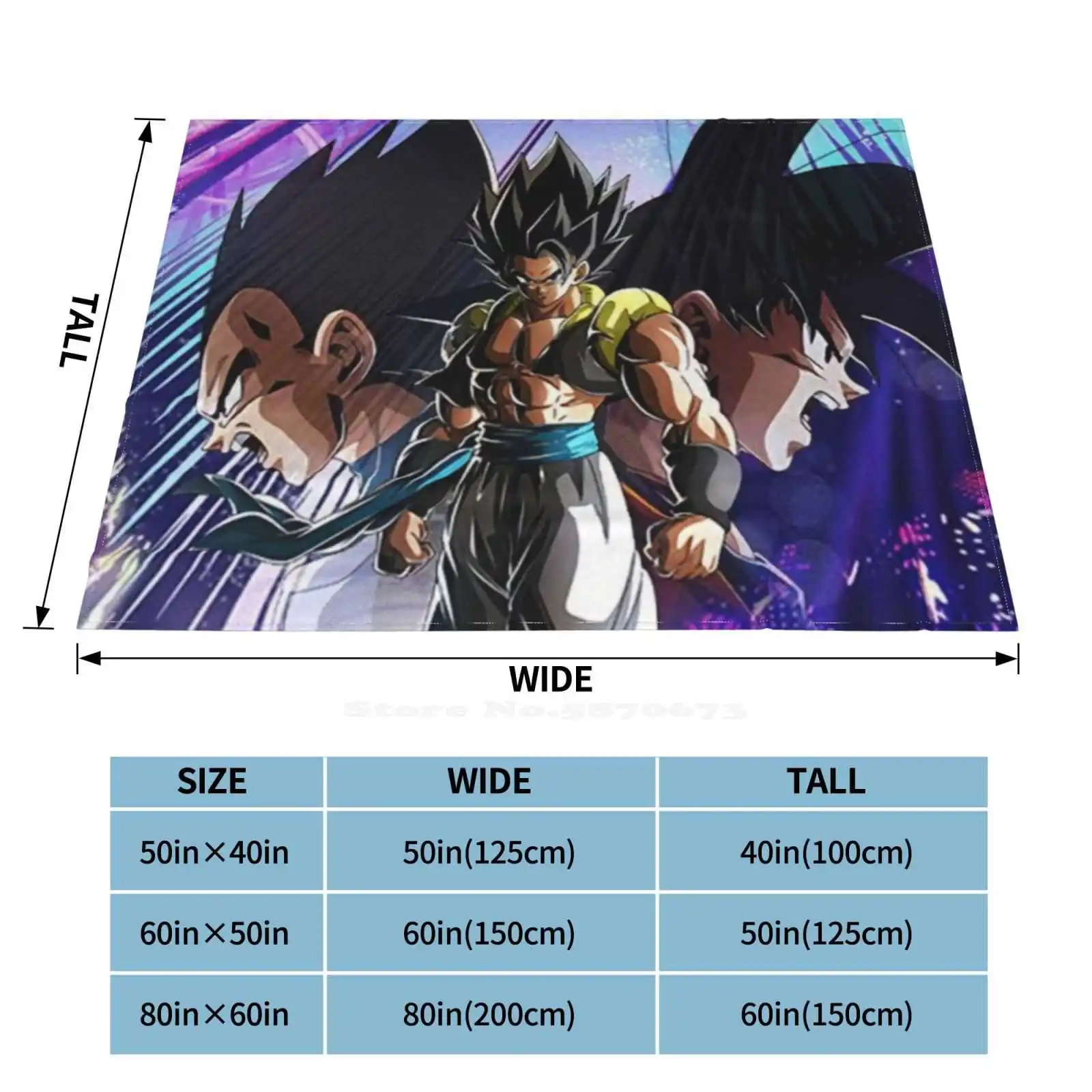 Gogeta ( Super Broly) с Гоку и вегету на фоне одеяло для кондиционирования воздуха