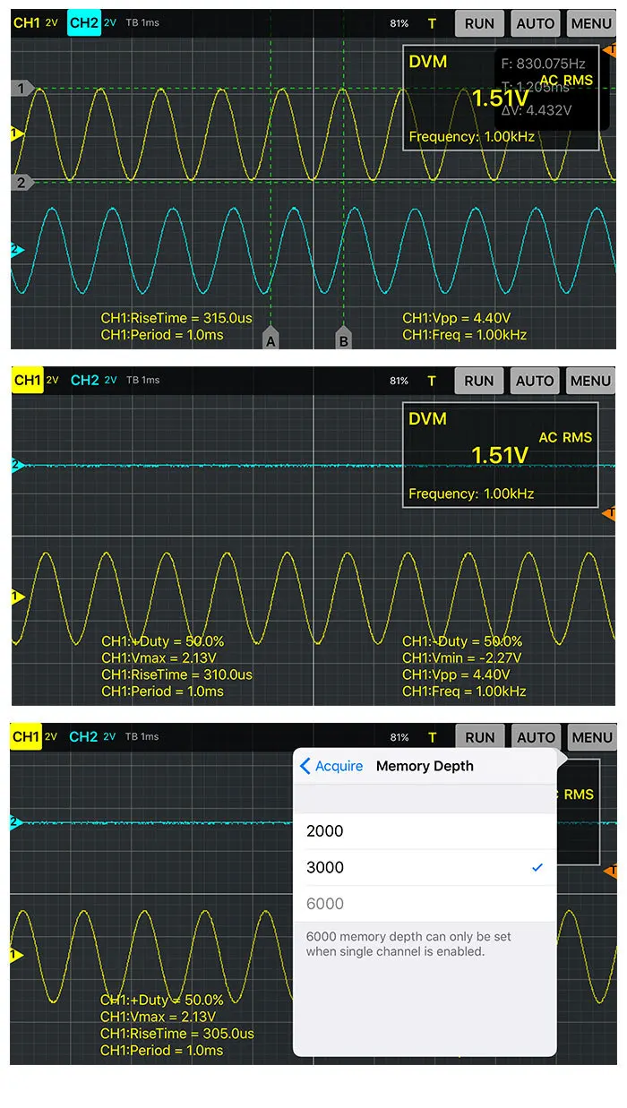 Hantek Official iDSO1070A Digital Oscilloscope USB iPhone/iPad/Android/Windows Osciloscopio Portatil With WIFI Oscillograph