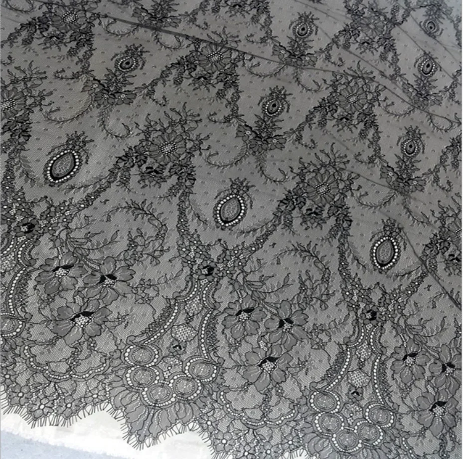 

European-style fashion eyelashes lace fabric, clothing skirts, wedding dresses, soft nightdresses DIY accessories
