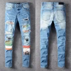 2021 новые модные брендовые женские и мужские джинсы в стиле High Street, облегающие высокопрочные эластичные узкие джинсы с поясом #652