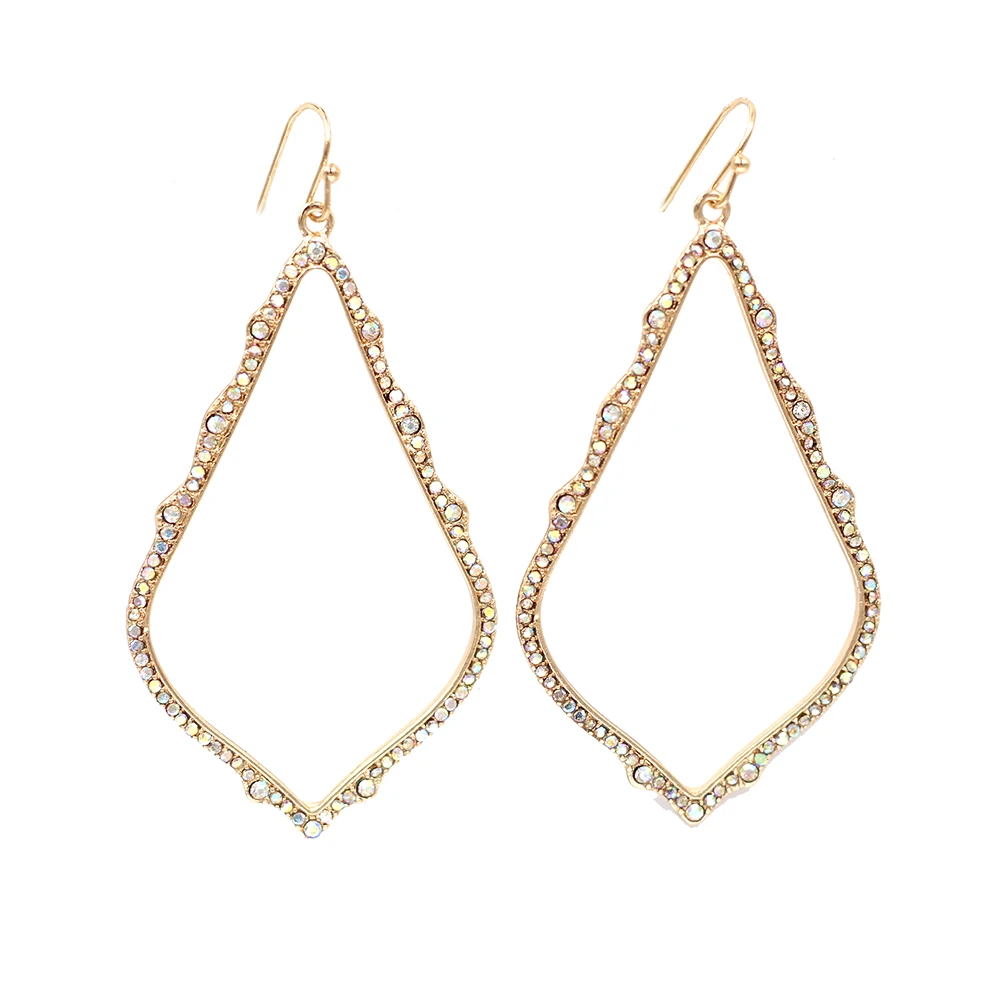 Женские длинные висячие серьги с бриллиантами модные каплями лето