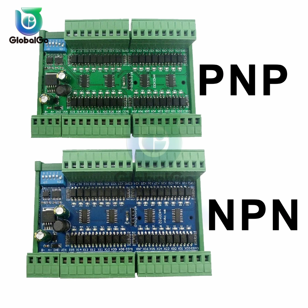DC 12/24 В 32CH Оптическая изоляция DIN-рейка RS485 входной модуль контроллера PNP NPN