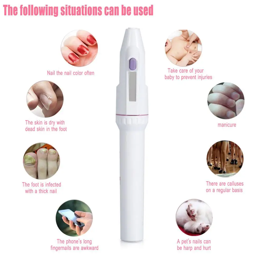 7 в 1 Pro пилки для ногтей Уход за ногтями Наконечник Ручка стиль батарея