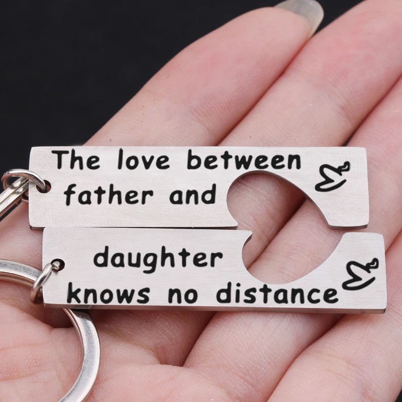 FLYANGEL Puzzle сердце брелок гравировка любовь между папой и дочерью не знает