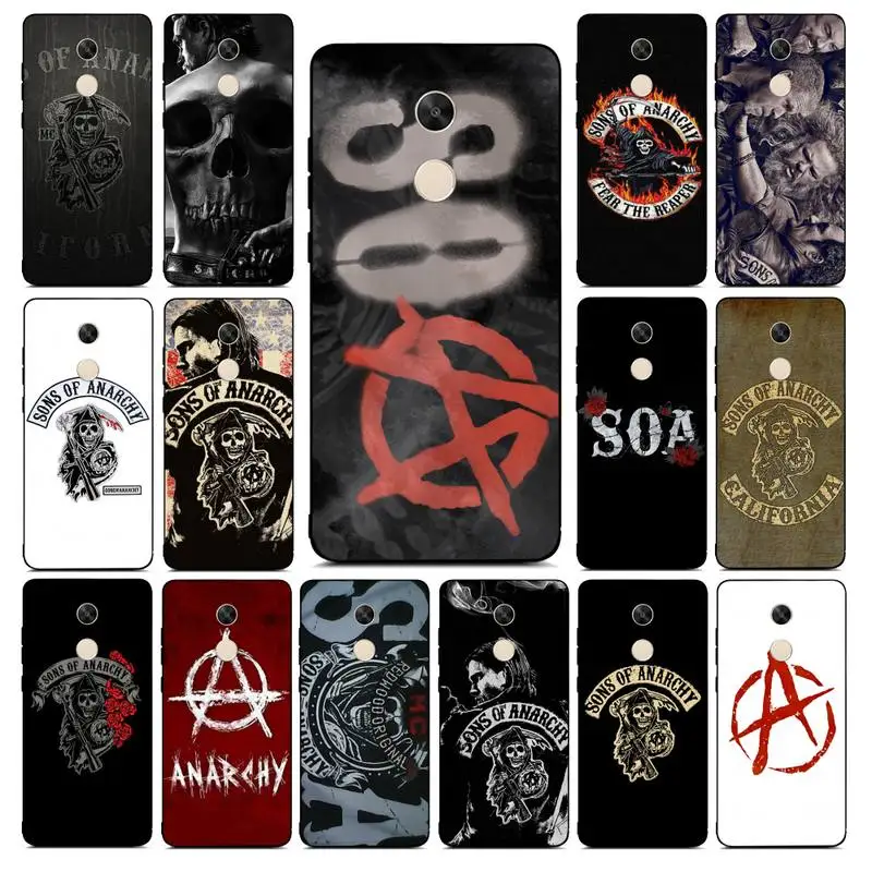 

YNDFCNB Fashion Sons of Anarchy Phone Case for RedMi note 4 5 7 8 9 pro 8T 5A 4X case