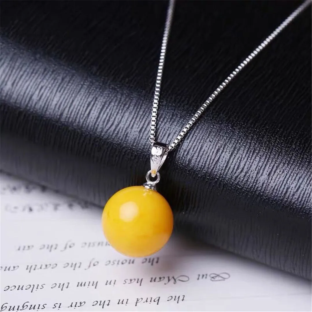 

Ожерелье с подвеской из натурального желтого, синего и янтарного камня, 20 мм